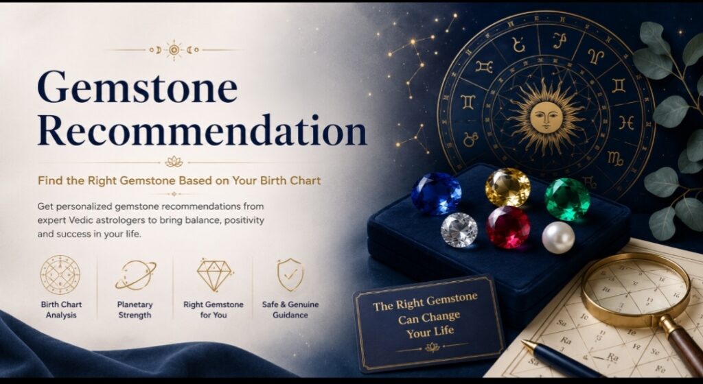 Gemstone Recommendation Gemstone recommendation based on birth chart with Vedic astrology and planetary analysis