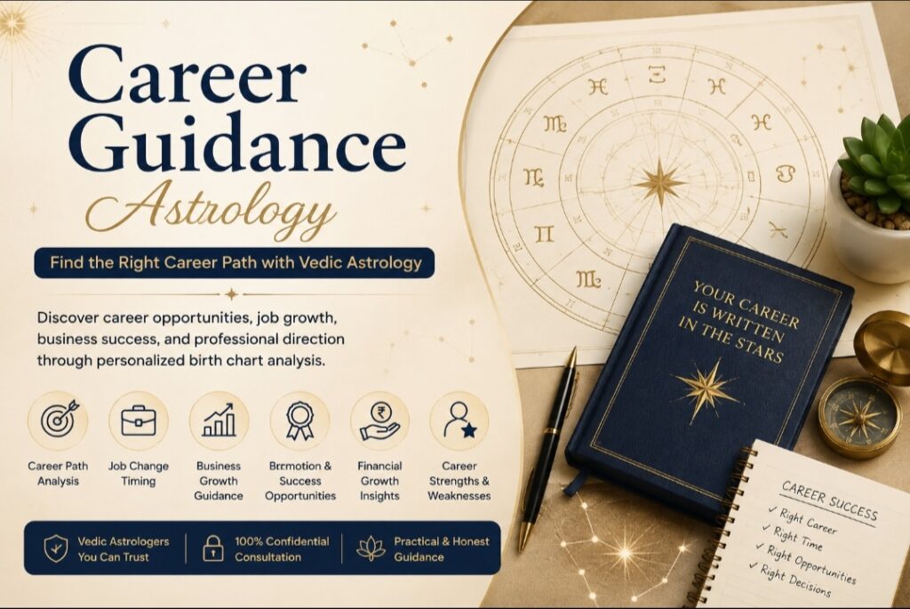 Career guidance astrology with Vedic birth chart analysis for career path, job growth, business success and professional opportunities